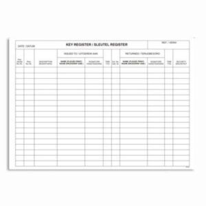 Key Register Entry Book