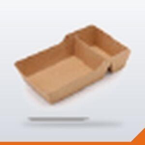 Food Tray 2 Compartment – Kraft 520ml – 500/Carton