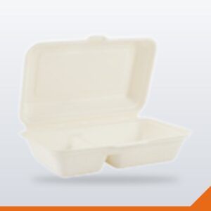 Bagasse Clamshell Duplex – White 1000ml – 500/Carton