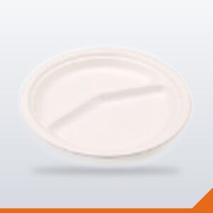 Plate Bagasse Round 2 Division – 228mm – 500/Carton