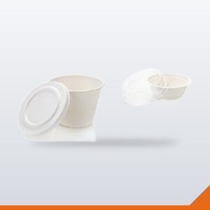Bagasse Tall Bowl Lid – White Multifit – 1000/Carton