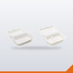 Lunch Box Bagasse 2 Compartment – 1L – 500/Carton